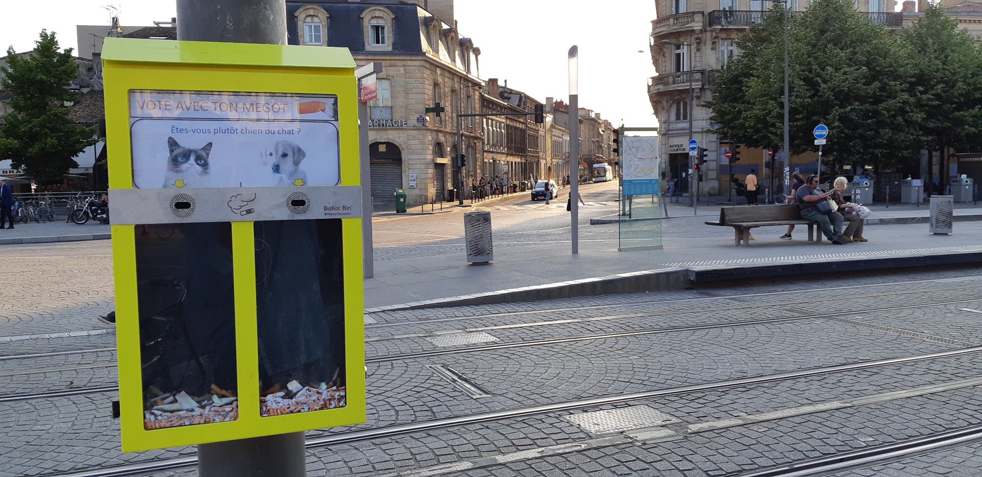 Nudge mégot dans l'espace public à Bordeaux